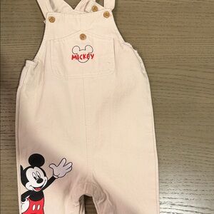 Disney Cream Overalls with Mickey Mouse Design